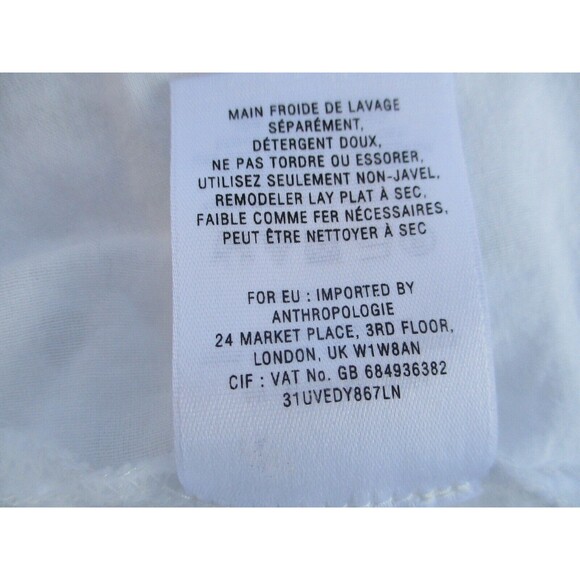 Anthropologie Leifnotes Eyelet Boho Maxi Dress Women's Size 2 White Cotton - Picture 13 of 13